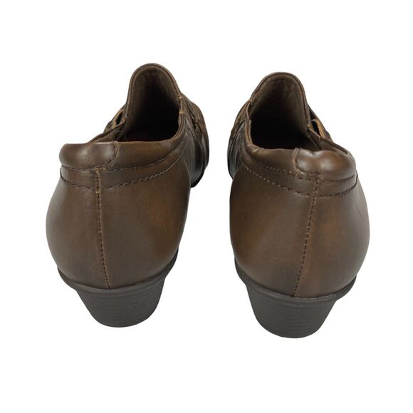 Earth Loafer Shoes Womens Sz 9.5D Maize Brown Leather Slip On Comfort Block Heel - Picture 12 of 16